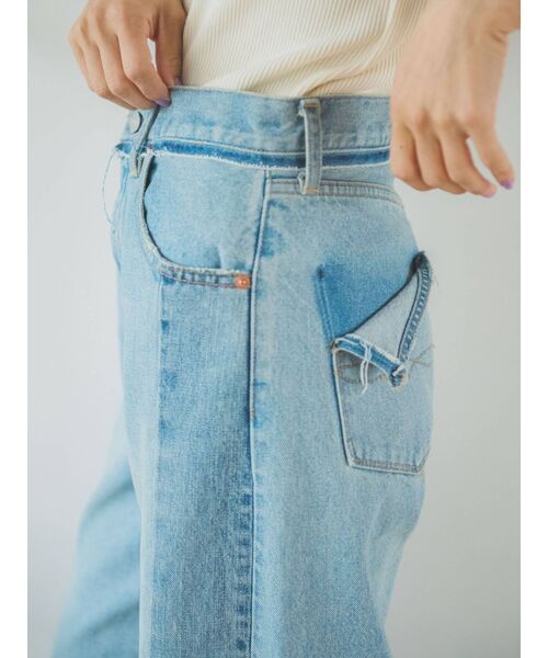 Ungrid（アングリッド）の「ウエストリメイクカットオフルーズデニム（デニムパンツ・レディース・ブルー・24inch/25inch/26inch）」の4枚目の写真