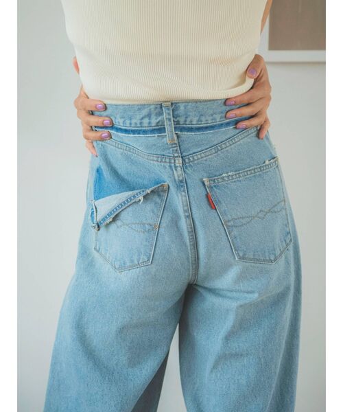 Ungrid（アングリッド）の「ウエストリメイクカットオフルーズデニム（デニムパンツ・レディース・ブルー・24inch/25inch/26inch）」の10枚目の写真