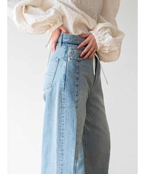 Ungrid（アングリッド）の「ウエストリメイクカットオフルーズデニム（デニムパンツ・レディース・ブルー・24inch/25inch/26inch）」の19枚目の写真