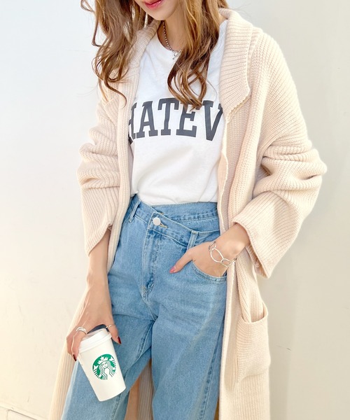 Futier land（フューティアランド）の「ロングニットテーラーガウン（その他アウター・レディース・キャメル/ダークブラウン/アイボリー・FREE）」の17枚目の写真