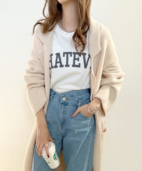 Futier land（フューティアランド）の「ロングニットテーラーガウン（その他アウター・レディース・キャメル/ダークブラウン/アイボリー・FREE）」の18枚目の写真