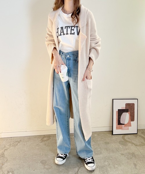 Futier land（フューティアランド）の「ロングニットテーラーガウン（その他アウター・レディース・キャメル/ダークブラウン/アイボリー・FREE）」の21枚目の写真