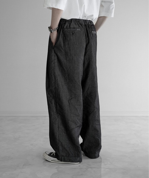 KUUUPY(クーピー)の「Wide Tapered Pants Lyocell Denim - ワイドテーパードリヨセルデニム(デニムパンツ・メンズ・インディゴブルー/ブラック・SMALL/MEDIUM/LARGE)」の7枚目の写真