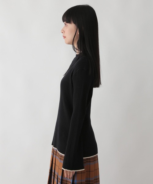 LOWRYS FARM(ローリーズファーム)の「ハイショクフレアスリーブロングスリーブ 176594(ニット/セーター・レディース・アイボリー/ホワイト/ブラック/グレー・FREE)」の6枚目の写真