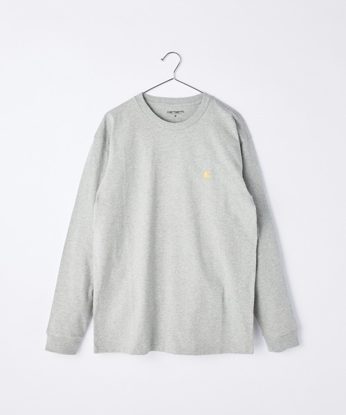 Carhartt WIP(カーハートダブリューアイピー)の「CARHARTT WIP L/S CHASE T-SHIRT カーハート ワークインプログレス チェイス ワンポイント ロンT(Tシャツ/カットソー・メンズ・ブラック/グレー系1/ホワイト/ネイビー/ホワイト系1・MEDIUM/X-SMALL/LARGE/SMALL/X-LARGE/XX-LARGE)」の4枚目の写真