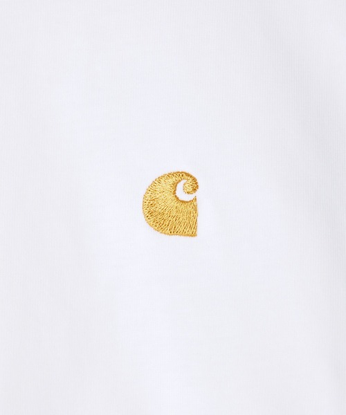 Carhartt WIP(カーハートダブリューアイピー)の「CARHARTT WIP L/S CHASE T-SHIRT カーハート ワークインプログレス チェイス ワンポイント ロンT(Tシャツ/カットソー・メンズ・ブラック/グレー系1/ホワイト/ネイビー/ホワイト系1・MEDIUM/X-SMALL/LARGE/SMALL/X-LARGE/XX-LARGE)」の8枚目の写真