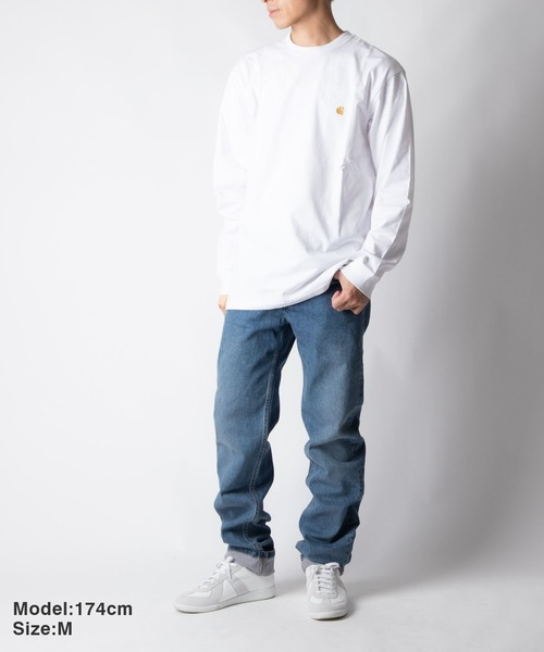 Carhartt WIP(カーハートダブリューアイピー)の「CARHARTT WIP L/S CHASE T-SHIRT カーハート ワークインプログレス チェイス ワンポイント ロンT(Tシャツ/カットソー・メンズ・ブラック/グレー系1/ホワイト/ネイビー/ホワイト系1・MEDIUM/X-SMALL/LARGE/SMALL/X-LARGE/XX-LARGE)」の19枚目の写真