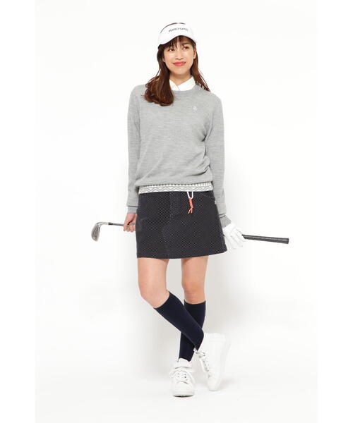 PEARLY GATESパワフルコットンストレッチモールスキン5ポケットスカート PEARLY GATES（パーリーゲイツ）の「【PEARLY GATES】パワフルコットン