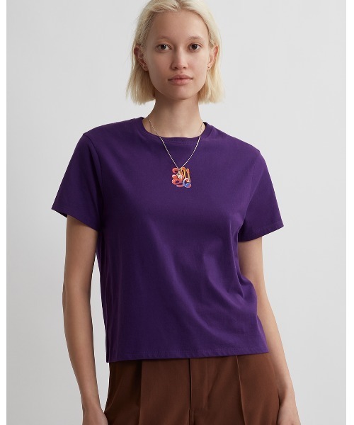 Saturdays NYC(サタデーズ ニューヨークシティ )の「Stacked Airbrush Snyc SS Tee(Tシャツ/カットソー・レディース・パープル/ブラック・L/M/S/X-SMALL)」の1枚目の写真