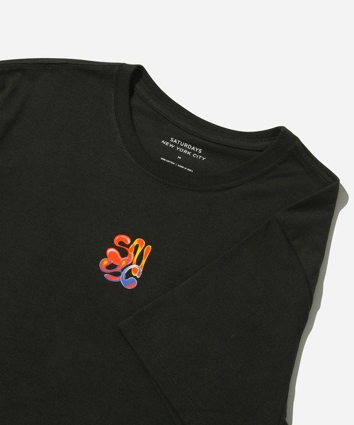 Saturdays NYC(サタデーズ ニューヨークシティ )の「Stacked Airbrush Snyc SS Tee(Tシャツ/カットソー・レディース・パープル/ブラック・L/M/S/X-SMALL)」の8枚目の写真