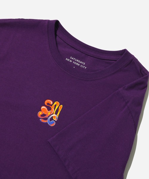 Saturdays NYC(サタデーズ ニューヨークシティ )の「Stacked Airbrush Snyc SS Tee(Tシャツ/カットソー・レディース・パープル/ブラック・L/M/S/X-SMALL)」の17枚目の写真