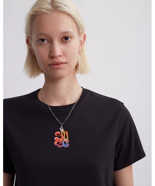 Saturdays NYC(サタデーズ ニューヨークシティ )の「Stacked Airbrush Snyc SS Tee(Tシャツ/カットソー・レディース・パープル/ブラック・L/M/S/X-SMALL)」の6枚目の写真