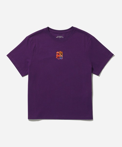 Saturdays NYC(サタデーズ ニューヨークシティ )の「Stacked Airbrush Snyc SS Tee(Tシャツ/カットソー・レディース・パープル/ブラック・L/M/S/X-SMALL)」の19枚目の写真