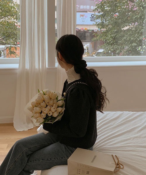 SONA(ソナ)の「SONYUNARA ゴールドボタンツイードジャケット(ノーカラージャケット・レディース・ブラック・ONE SIZE)」の11枚目の写真