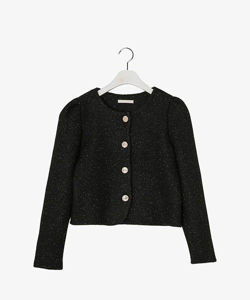 SONA(ソナ)の「SONYUNARA ゴールドボタンツイードジャケット(ノーカラージャケット・レディース・ブラック・ONE SIZE)」の14枚目の写真
