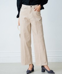 [4サイズ展開]美脚見えストレッチセミワイドデニム