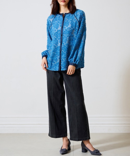 RANAN（ラナン）の「[4サイズ展開]美脚見えストレッチセミワイドデニム（デニムパンツ・レディース・モカ/ブルー/ブラック/ベージュ・61/67/70/64）」の9枚目の写真