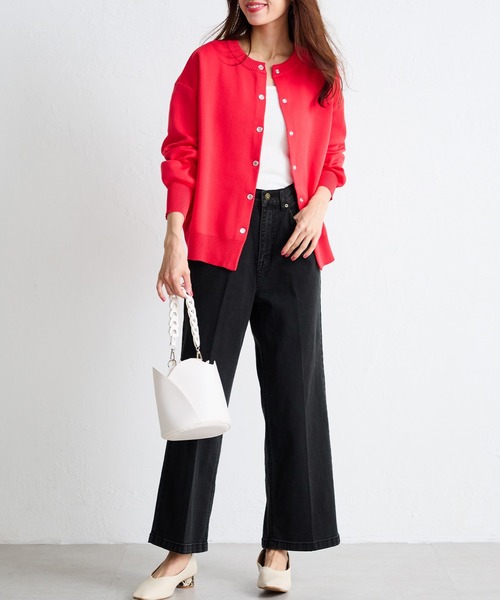 RANAN（ラナン）の「[4サイズ展開]美脚見えストレッチセミワイドデニム（デニムパンツ・レディース・モカ/ブルー/ブラック/ベージュ・61/67/70/64）」の11枚目の写真