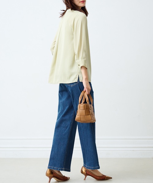 RANAN（ラナン）の「[4サイズ展開]美脚見えストレッチセミワイドデニム（デニムパンツ・レディース・モカ/ブルー/ブラック/ベージュ・61/67/70/64）」の21枚目の写真