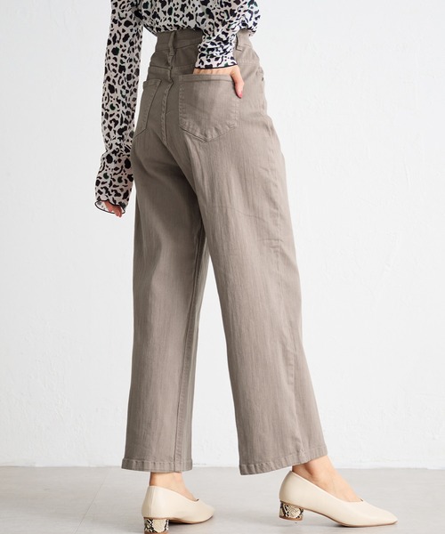 RANAN（ラナン）の「[4サイズ展開]美脚見えストレッチセミワイドデニム（デニムパンツ・レディース・モカ/ブルー/ブラック/ベージュ・61/67/70/64）」の14枚目の写真