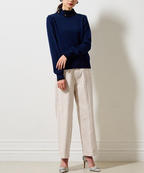 RANAN（ラナン）の「[4サイズ展開]美脚見えストレッチセミワイドデニム（デニムパンツ・レディース・モカ/ブルー/ブラック/ベージュ・61/67/70/64）」の17枚目の写真