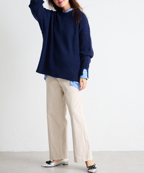 RANAN（ラナン）の「[4サイズ展開]美脚見えストレッチセミワイドデニム（デニムパンツ・レディース・モカ/ブルー/ブラック/ベージュ・61/67/70/64）」の18枚目の写真