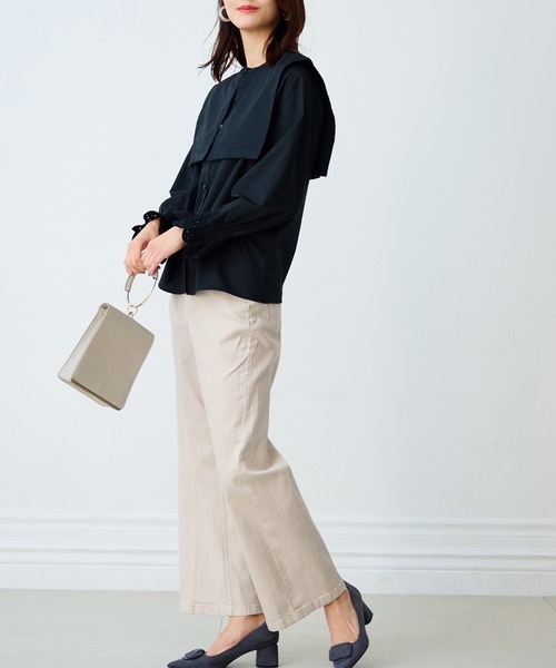 RANAN（ラナン）の「[4サイズ展開]美脚見えストレッチセミワイドデニム（デニムパンツ・レディース・モカ/ブルー/ブラック/ベージュ・61/67/70/64）」の20枚目の写真