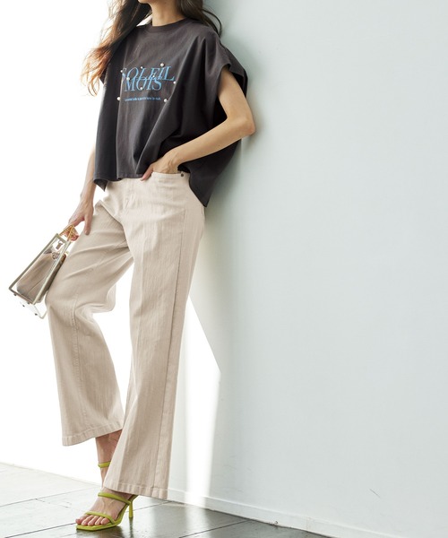 RANAN（ラナン）の「[4サイズ展開]美脚見えストレッチセミワイドデニム（デニムパンツ・レディース・モカ/ブルー/ブラック/ベージュ・61/67/70/64）」の16枚目の写真