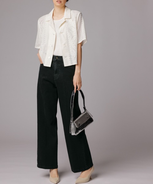 RANAN（ラナン）の「[4サイズ展開]美脚見えストレッチセミワイドデニム（デニムパンツ・レディース・モカ/ブルー/ブラック/ベージュ・61/67/70/64）」の6枚目の写真