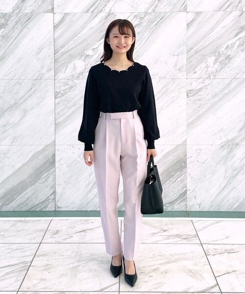 index（インデックス）の「◆ストレッチカルゼ テーパードパンツ（その他パンツ・レディース・ネイビー/ベビーピンク/ライトベージュ・36/38/40/42）」の10枚目の写真