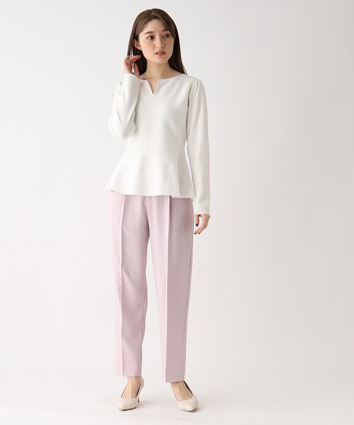 index（インデックス）の「◆ストレッチカルゼ テーパードパンツ（その他パンツ・レディース・ネイビー/ベビーピンク/ライトベージュ・36/38/40/42）」の15枚目の写真