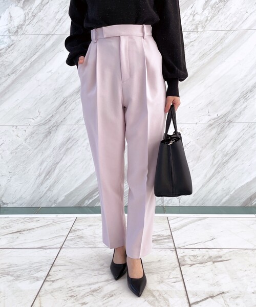 index（インデックス）の「◆ストレッチカルゼ テーパードパンツ（その他パンツ・レディース・ネイビー/ベビーピンク/ライトベージュ・36/38/40/42）」の3枚目の写真