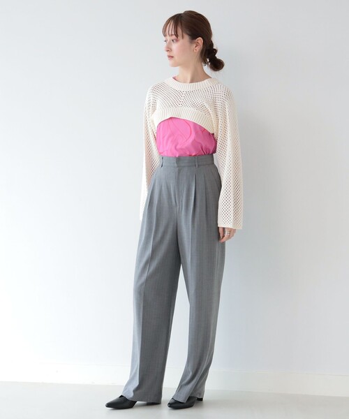 Ray BEAMS(レイビームス)の「Ray BEAMS / メッシュ アーム ボレロ(ニット/セーター・レディース・オフホワイト/ブルー/ブラック・ONE SIZE)」の8枚目の写真