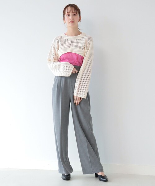 Ray BEAMS(レイビームス)の「Ray BEAMS / メッシュ アーム ボレロ(ニット/セーター・レディース・オフホワイト/ブルー/ブラック・ONE SIZE)」の10枚目の写真