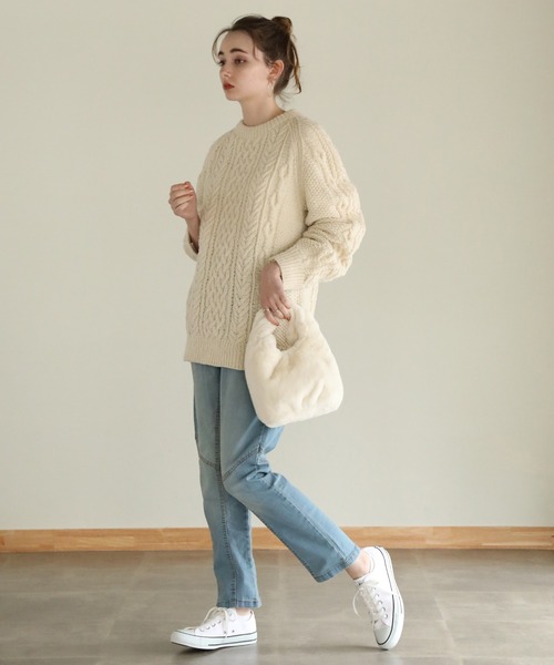 aity(アイティ)の「ウエストリブデニムサルエルパンツ(デニムパンツ・レディース・ブルー/ワンウォッシュ/ネイビー・M)」の9枚目の写真