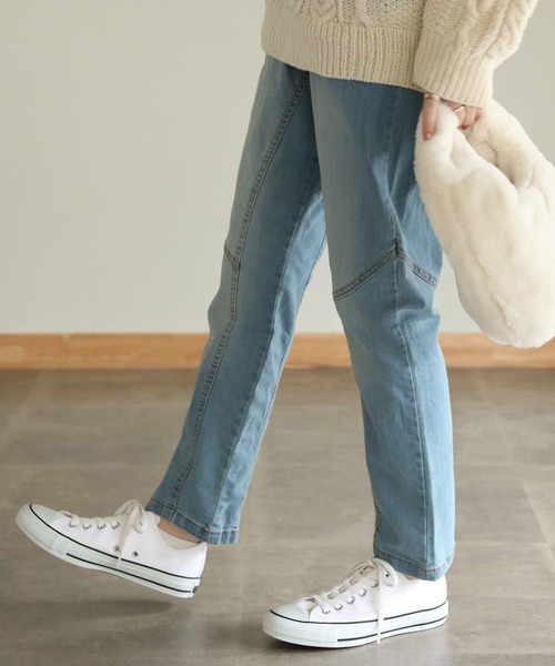 aity(アイティ)の「ウエストリブデニムサルエルパンツ(デニムパンツ・レディース・ブルー/ワンウォッシュ/ネイビー・M)」の12枚目の写真