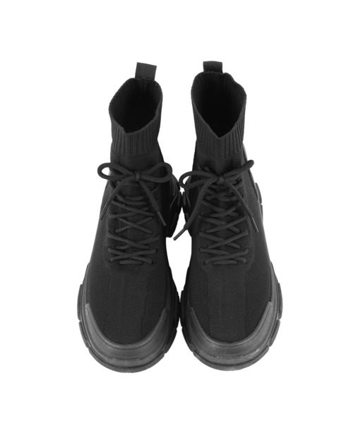 Figments（フィグメンツ）の「レースアップソックスブーツ（ブーツ・レディース・ブラック・MEDIUM/SMALL）」の2枚目の写真