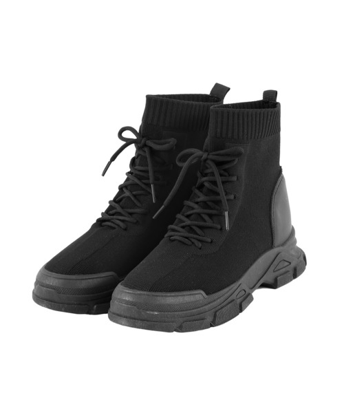 Figments（フィグメンツ）の「レースアップソックスブーツ（ブーツ・レディース・ブラック・MEDIUM/SMALL）」の6枚目の写真