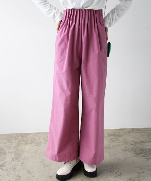 GeeRA（ジーラ）の「タックデザインストレートワイドパンツ（その他パンツ・レディース・アイボリー/ブラック/ピンク・X-LARGE/SMALL/LARGE/MEDIUM）」の3枚目の写真