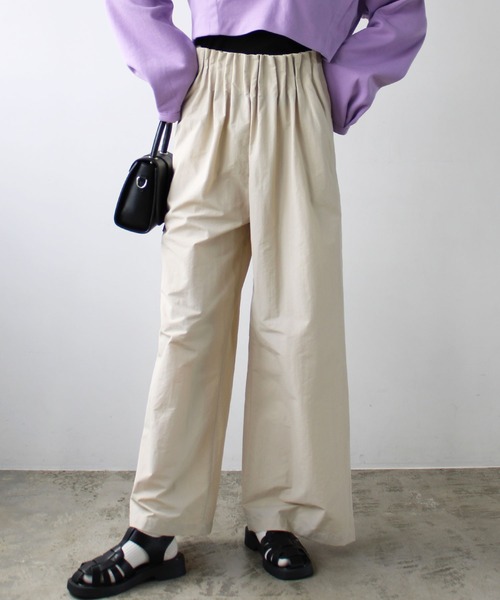 GeeRA（ジーラ）の「タックデザインストレートワイドパンツ（その他パンツ・レディース・アイボリー/ブラック/ピンク・X-LARGE/SMALL/LARGE/MEDIUM）」の2枚目の写真