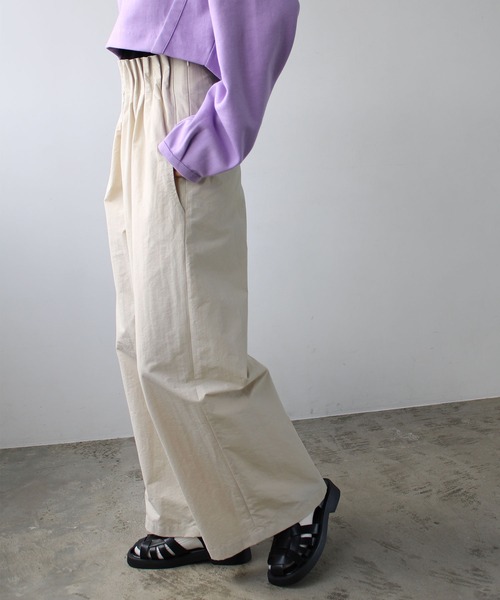 GeeRA（ジーラ）の「タックデザインストレートワイドパンツ（その他パンツ・レディース・アイボリー/ブラック/ピンク・X-LARGE/SMALL/LARGE/MEDIUM）」の6枚目の写真