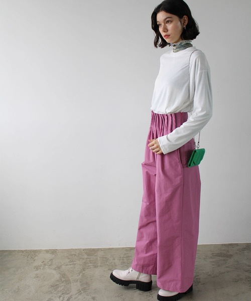 GeeRA（ジーラ）の「タックデザインストレートワイドパンツ（その他パンツ・レディース・アイボリー/ブラック/ピンク・X-LARGE/SMALL/LARGE/MEDIUM）」の12枚目の写真