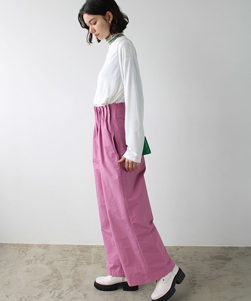GeeRA（ジーラ）の「タックデザインストレートワイドパンツ（その他パンツ・レディース・アイボリー/ブラック/ピンク・X-LARGE/SMALL/LARGE/MEDIUM）」の21枚目の写真