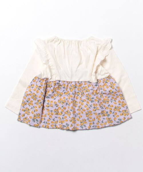 Will Mery（ウイルメリィ）の「レモン柄切替長袖Ｔシャツ（Tシャツ/カットソー・キッズ・レッド/オフホワイト・80/100/110/120/130/90）」の3枚目の写真