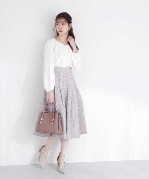 PROPORTION BODY DRESSING(プロポーションボディドレッシング)の「フラワージャガードフレアスカート / 1213120207(スカート・レディース・ブルー/ピンク系その他・SMALL/MEDIUM/X-SMALL)」の5枚目の写真