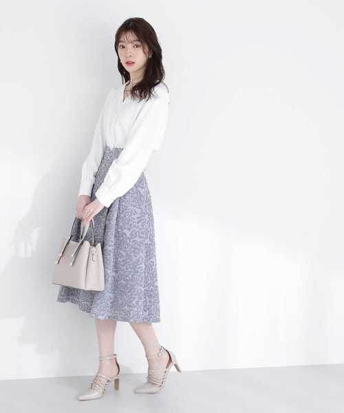 PROPORTION BODY DRESSING(プロポーションボディドレッシング)の「フラワージャガードフレアスカート / 1213120207(スカート・レディース・ブルー/ピンク系その他・SMALL/MEDIUM/X-SMALL)」の12枚目の写真