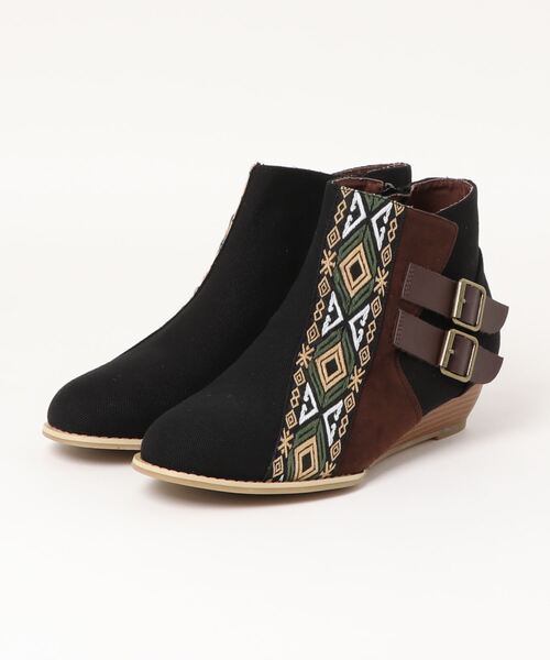 チャイハネ（チャイハネ）の「【チャイハネ】スラッシュブーツ（ブーツ・レディース・ブラック/ベージュ・L/M）」の3枚目の写真