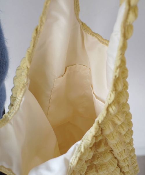 ammy.（エイミードット）の「【 ammy. / エイミードット 】 ふわふわ ぽこぽこ ワッフル トートバッグ（トートバッグ・レディース・ピンク/ホワイト/ブラック/イエロー/ブルー・FREE）」の14枚目の写真