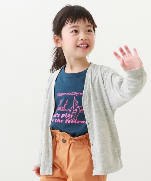 devirock（デビロック）の「UVカット カーディガン（カーディガン/ボレロ・キッズ・杢グレー/ブラック/ブルー系その他2/パープル系その他/ベージュ/オートミール/グリーン系その他/ブルー系その他・100cm/110cm/120cm/130cm/140cm/150cm/160cm）」の4枚目の写真