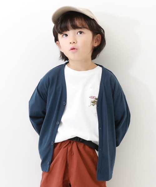 devirock（デビロック）の「UVカット カーディガン（カーディガン/ボレロ・キッズ・杢グレー/ブラック/ブルー系その他2/パープル系その他/ベージュ/オートミール/グリーン系その他/ブルー系その他・100cm/110cm/120cm/130cm/140cm/150cm/160cm）」の6枚目の写真